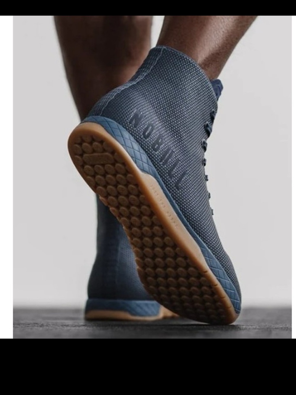 NOBULL heathered gray Knit Trainer with Gum Sole